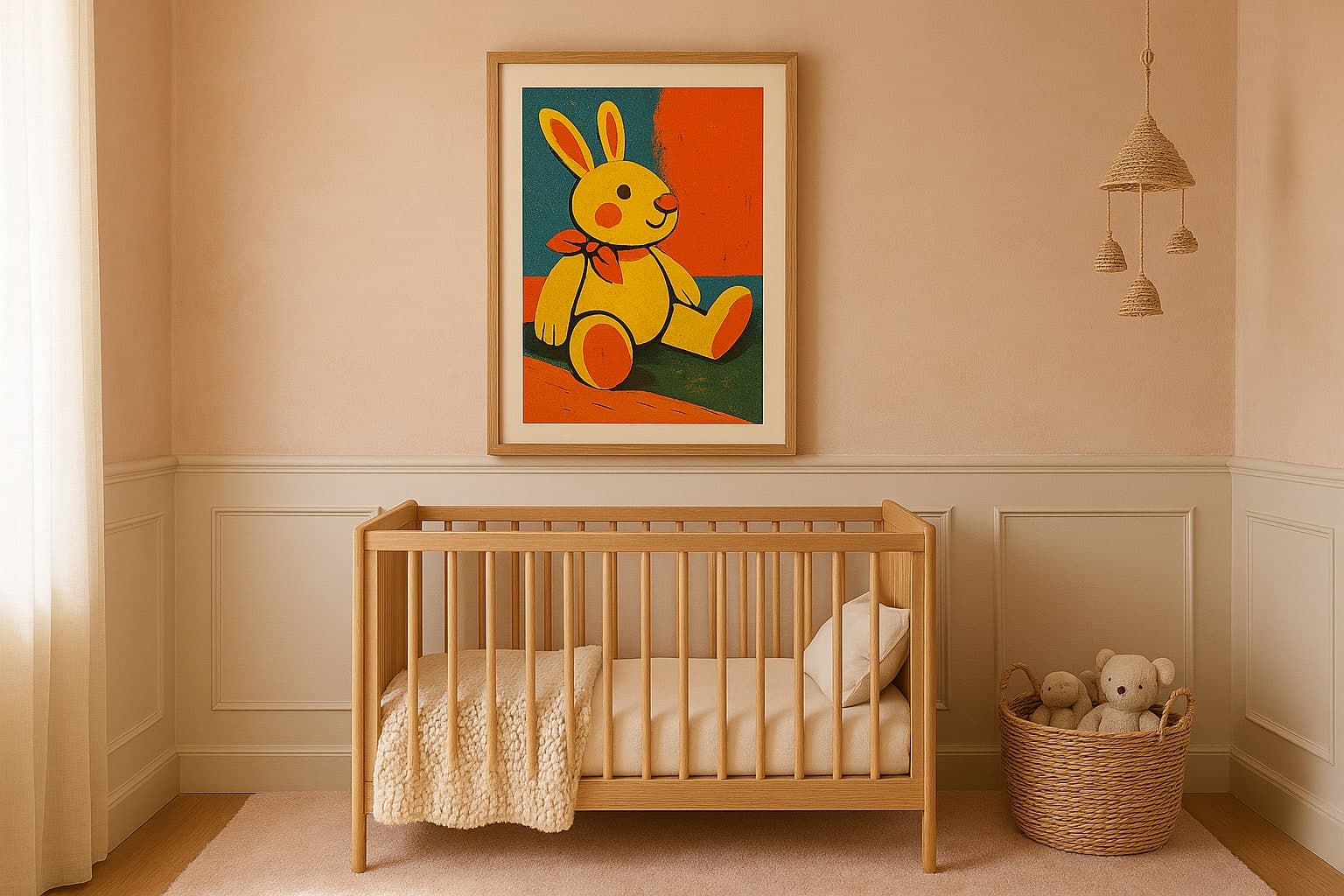 Nursery interior with framed art